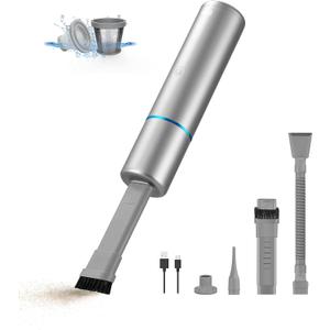 Brigii Crevice Vacuum, Handheld Vacuum & Air Duster & Hand Pump 3 in 1, Cordless Mini Vacuum, 3 Kinds of Crevice Nozzles, Lightweight 1lbs,USB Rechargeable-M2