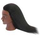 Mannequin Head 100% Human Hair Cosmetology Manikin Doll Training Head with Stand for Hairdresser Practice Braiding Styling Coloring Bleaching Dyeing Cutting Updos Display, Black