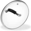 7 Inch Tempered Glass Lid, Steam Vented Cookware Cover, Dishwasher & Oven Safe up to 400F, Universal Replacement for Pans & Skillets, 304 Stainless Steel Rim with Arc Handle