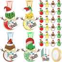 Honeydak 24 Sets Summer Christmas Party Favor Ice Pop Holder Reusable Felt Freeze Ice Pop Sleeves Greeting Card Ribbon July Summer Beach Pool Gifts for Back to School Party Supplies(Fruit Style)