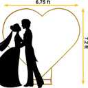 7.2ft Heart-Shaped Metal Balloon Arch Kit for Weddings Valentine's Day Proposals Engagements & Birthdays, Elegant Heart Arch Stand with Base for Ceremony Backdrops & Party DecorationsGold, 10 inches x 86.4 inches x 86.4 inches