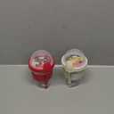 Yogurt Parfait Cups for Breakfast, Oatmeal or Fruit Container, Snack Bowl and Spoon for Lunch Box, Portable & Reusable, 2 PCs (Red & Cream)