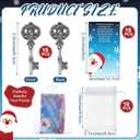 Jetec 48pcs/16 Packs Christmas Santa's Key Ornament No Chimney House Set 16 Metal Vintage Christmas Key Ornaments 16 Santa Claus Cards 16 Gift Bags for Xmas Tree Decor Gift Favors
