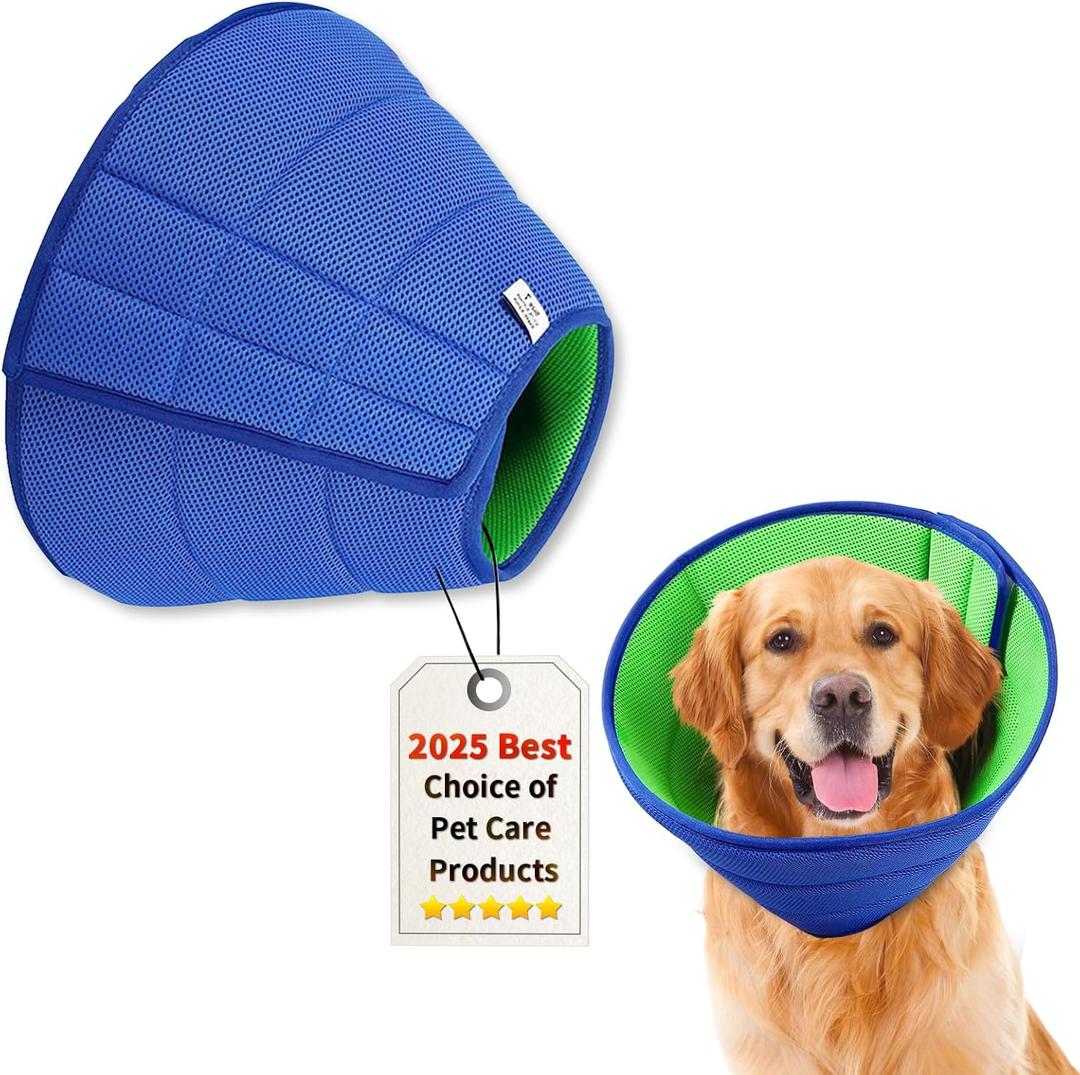 Soft Dog Cone Collar Alternative, Comfortable Cones for Large Dogs to Stop Licking After Surgery, Comfy Elizabethan Collars, Neuter Recovery Ecollars of Shame Alternatives