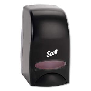 Scott Professional Essential High Capacity Manual Soap and Hand Sanitizer Dispenser (92145), 1.0 L Capacity, Black, Wall Mounted, Commercial Grade, 4.85" x 8.36" x 5.43" (Qty 1)