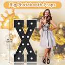 Marquee Letters Black Birthday Decorations: Large 4 Feet Tall Light Up Letters for Party Decor Baby Shower Big Foam Cardboard Letter X