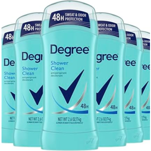 Degree Original Antiperspirant Deodorant Shower Clean Pack of 4 48-Hour Sweat & Odor Protection Antiperspirant for Women 2.6 oz Degree Original Antiperspirant Deodorant Shower Clean Pack of 4 48-Hour Sweat & Odor Protection Antiperspirant for Women 2.6 oz