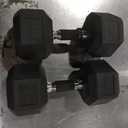 Barbell Rubber Coated Hex Dumbbell with Contoured Chrome Handle, Single (40 lb)