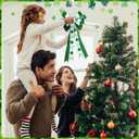 Riceshoot 6 Pcs Extra Large St. Patrick's Day Tree Topper Bows 26 x 12 Inches Green Four Leaf Clover Bows for Wreaths Irish Shamrock Bows for Front Door Tree Decorations