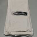 ANRODUO Boho Farmhouse Cream Polyester Textured Fabric Shower Curtain Set - 72"x84" with 12 Metal Hooks, Waterproof & Heavy Duty Polyester, Button Hole Design, Machine Washable for Bathroom