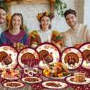 168pcs Thanksgiving Turkey Plates Napkins Party Supplies Fall Thanksgiving Paper Cups Disposable Tableware Set for Autumn Friendsgiving Party Decorations 24 Guests