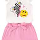 YOUNGER TREE Toddler Baby Girls Clothes Sunflower T-shirt + Bowknot Shorts with Cute Summer Girl Clothes Set Size 3-4Y