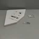 Corner Wall Shelves Set of 2, Rustic Wood Corner Floating Shelves with Cable Raceway, Wall Mount Storage Display for TV Accessories, Baby Monitor, Speaker, Cable Box (White, Diamond- 12 Inch)