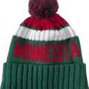 Vkawesr City Beanie Knit Hat with Pom Winter Cuffed Cap Sport Fans Gift for Men Women