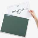 HERKKA Extra Capacity Hanging File Folders, 60 Pack Reinforced Letter Size Hanging Folders with Heavy Duty 3 Inch Expansion, Designed for Bulky Files, Medical Charts, Green