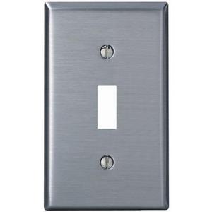 Leviton 004-84001-04 Single Gang Stainless Steel Single Toggle Wallplate - 24 Pack