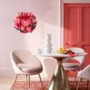 TEMPUS 18" inch red Valentine's Day Wreath Love Berry Wreath mesh Tube Yarn Ribbon Decoration Front Door Hanging Holiday Celebration Wall Decorations
