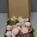 AGIRL Rose Artificial Flowers Combo Fake Flowers Pink Roses Silk Flowers with Stems for DIY Bridal Wedding Bouquets Centerpieces Arrangements Table Party Baby Shower Home Decor (Champagne Pink)