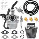 HOLATO PZ19 Carburetor Carb Air Filter Fuel Line Kit for 50cc 70cc 90cc 110cc 125cc Tao Tao GK110 Baja SSR Apollo Coolster Chinese Kids Four Wheeler ATV Go Kart CRF50 XL70 Dirt Pit Bike Motor (BLACK)
