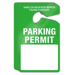 50 Pack Parking Permit Hang Tag -Poly Plastic Parking Placards -Temporary Parking Passes, Blank PVC Parking Passes for Car Rear View Mirror 3x5" (Green)