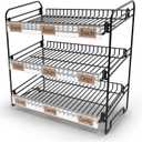 DS THE DISPLAY STORE Black 3 Tier Candy Display Rack – Chip Display for Snack Vendors, Food Trucks, Concession Stands & Retail Storefronts