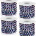 Jadive 4 Rolls 39.4 Feet Aluminium Necklace Chains 6.5 mm Twisted Links Spool Chain Jewelry Making Chains for Bracelet Necklace Jewelry Making(Colorful)