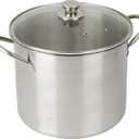GoodCook Basics Stainless Steel Deluxe Stock Pot with Glass Lid, 8 quart, Silver
