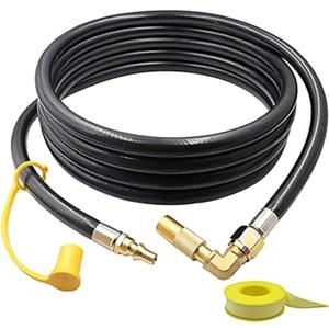 Rv Quick Connect Propane Hose 10FT, Propane Elbow Adapter with Extension Hose for Blackstone 17" and 22" Griddle