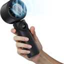 CIVPOWER Handheld Fan: Portable Small Ice Cooling Plate- 4000mAh Rechargeable 100 Gear High-Speed Turbo 10500 RPM - Personal Foldable Battery Operated for Travel Indoor Outdoor Women Men (Black)