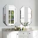 Chende 2 Packs Bathroom Mirror for Wall, 24"x32" Octagon Frameless Mirror with Beveled Edge, Vanity Mirror for Bathroom Living Room Bedroom Vertical or Horizontal