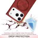 Rssviss for iPhone 17 Pro Wallet Case, Flip Folio Case Compatible with Magsafe, RFID Blocking Card Holder Kickstand, Shockproof iPhone Cover Men Women for iPhone 17 Pro 6.3" Red