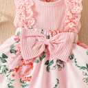 Baby Girl Clothes Newborn Romper Dress Infant Lace Ruffle Sleeveless Summer Outfits with Headband 0-12 Months, Pink