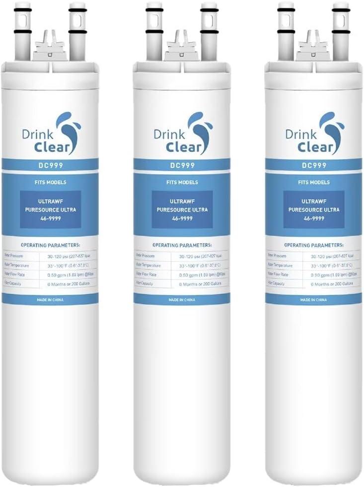 Compatible with ULTRAWF, Pure Source Ultra, Kenmore 9999, 46-9999 Water and Ice, 3 Pack, Height 11 inches