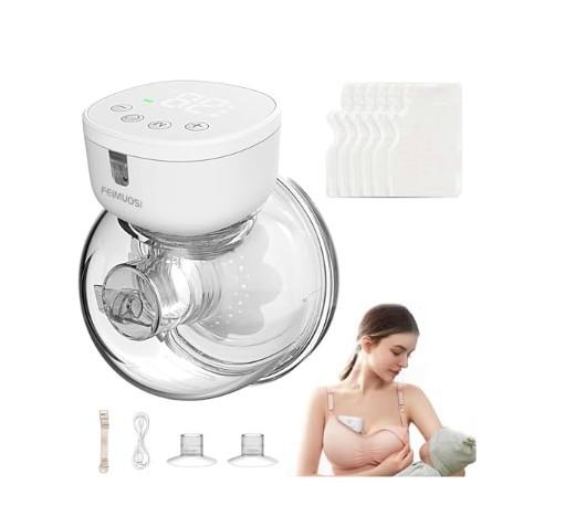 Wearable Electric Breast Pump: Portable Wireless Breast Pump Hands Free with 24mm Flange 3 Modes 9 Levels Leak-Proof Memory Massage Function Rechargeable Single Cordless Breast Pump for Breastfeeding