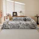 MYSKY HOME Boho Couch Cover Sofa Covers, Couch Covers for 2 Cushion Couch Sofa, Chenille L Shape Sectional Couch Cover- Pet-Friendly, Machine Washable, Sofa Protector for Kid, 71"x118", Dark Grey Maze