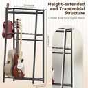 Guitar Stand, Guitar Rack Holder for Acoustic Guitar, Electric Guitar, Bass Display Stand, Multiple Guitar Rack Holder for 7-9 Guitars, Guitar Amp Accessories, for Home Music Studio, Black