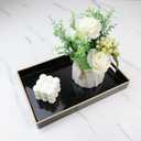 Spsyrine Black Bathroom Vanity Tray with Handles for Dresser Tops, Countertop, Perfume Decorative Tray, 11.8 * 7.87 *1.37