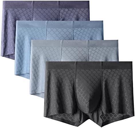 Evankin Mens Ice Silk Mesh Boxer Briefs Breathable Cool Underwear Low Rise Stretch Boxers Size XL 4 Pcs