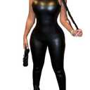 ksotutm Jumpsuits for Women Sexy Dressy Sleeveless Bodycon Party Club One Piece Jumpsuit Black, Small