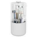 YOOLENS Toothbrush Holder with Cover 360 Rotating 4 Compartments Bathroom Toothpaste Electric Toothbrush Organizer, White