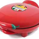 Elite Gourmet EQD-413 Electric Non-Stick 8" Quesadilla Maker, Easy-Slice 6-Wedge, Grilled Cheese Corn Flour Tortilla Snacks, Red