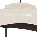 Replacement Gazebo Canopy Top Cover for 10 x 12, Double Tiered Waterproof Canopy Roof for Lowe's Allen Roth Gazebo #GF-12S004B-1(Beige)