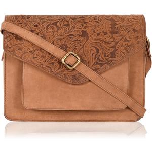 Leather Flapover Crossbody Handbag Purse for Women with Adjustable Strap & Overflap Snap Closure Tote/Bag