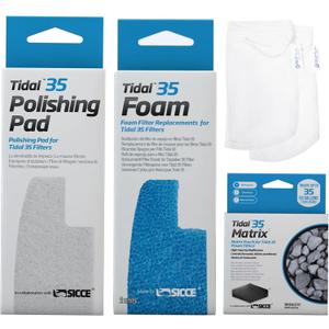 Tidal 35 Filter Maintenance and Replacement Filter Media Kit, Including Aquarium Filter Media Bags (Tidal 35 Polishing Pads, Tidal 35 Foam Filter Sponge, Tidal 35 Matrix Bio Media)