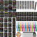 Pasimy 218 Pcs Inspirational Stationery Gifts Motivational Mini Notepad Pen Quote Bookmarks Stress Relief Stickers Inspiring Silicone Keychains for Home Office Appreciation Gift(Dark)