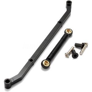 1 Set Aluminum Steering Link Arm Tie Rod for 1/10 RC Axial SCX10 (Black)