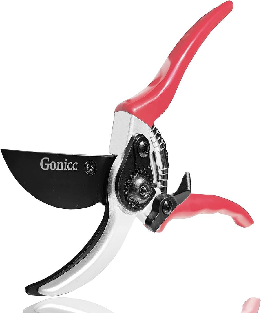 Gonicc 8" Professional Sharp Bypass Pruning Shears (GPPS-1002), Tree Trimmers Secateurs,Hand Pruner, Garden Shears,Clippers For The Garden, Bonsai Scissors, Loppers