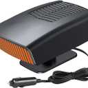 12 Volt Car Heater that Plugs into Cigarette Lighter, 150W Portable Windshield Defogger and Defroster, 360 Degree Rotary Base (Black)