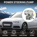 Power Steering Pump with Pulley for Audi A4 2.0L 2005-2009 for Audi A4 Quattro 2.0L 2005-2009 Power Assist Pump Replace No.8E0-145-153-J/8E0145153D