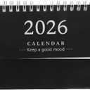 2026 Mini Calendar: Small Desktop Calendar 2025. 07-2026. 12, 18 Monthly Standing Flip Planner for Home School Office Organization Supplies, Black